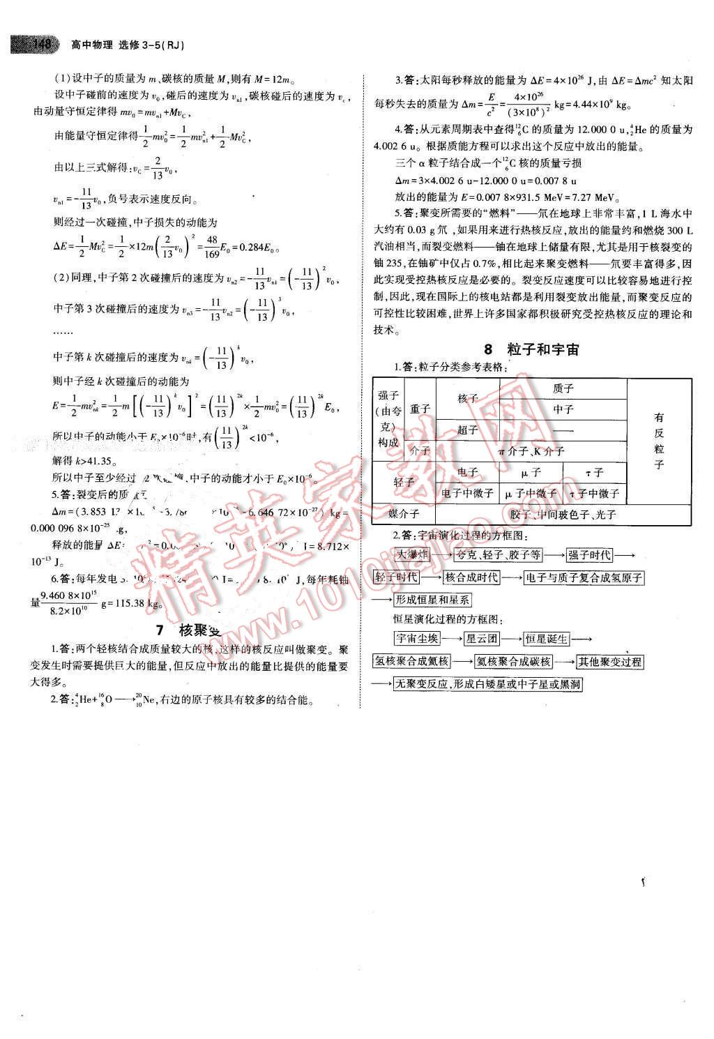 课本高中物理选修3-5人教版 参考答案第6页