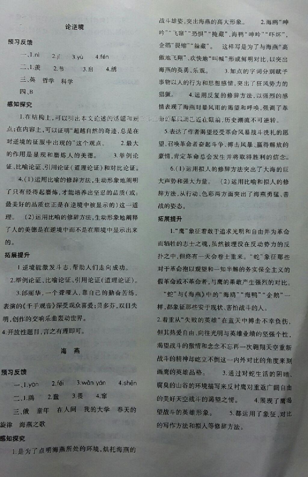 2016年基礎(chǔ)訓(xùn)練七年級語文下冊北師大版大象出版社 第70頁