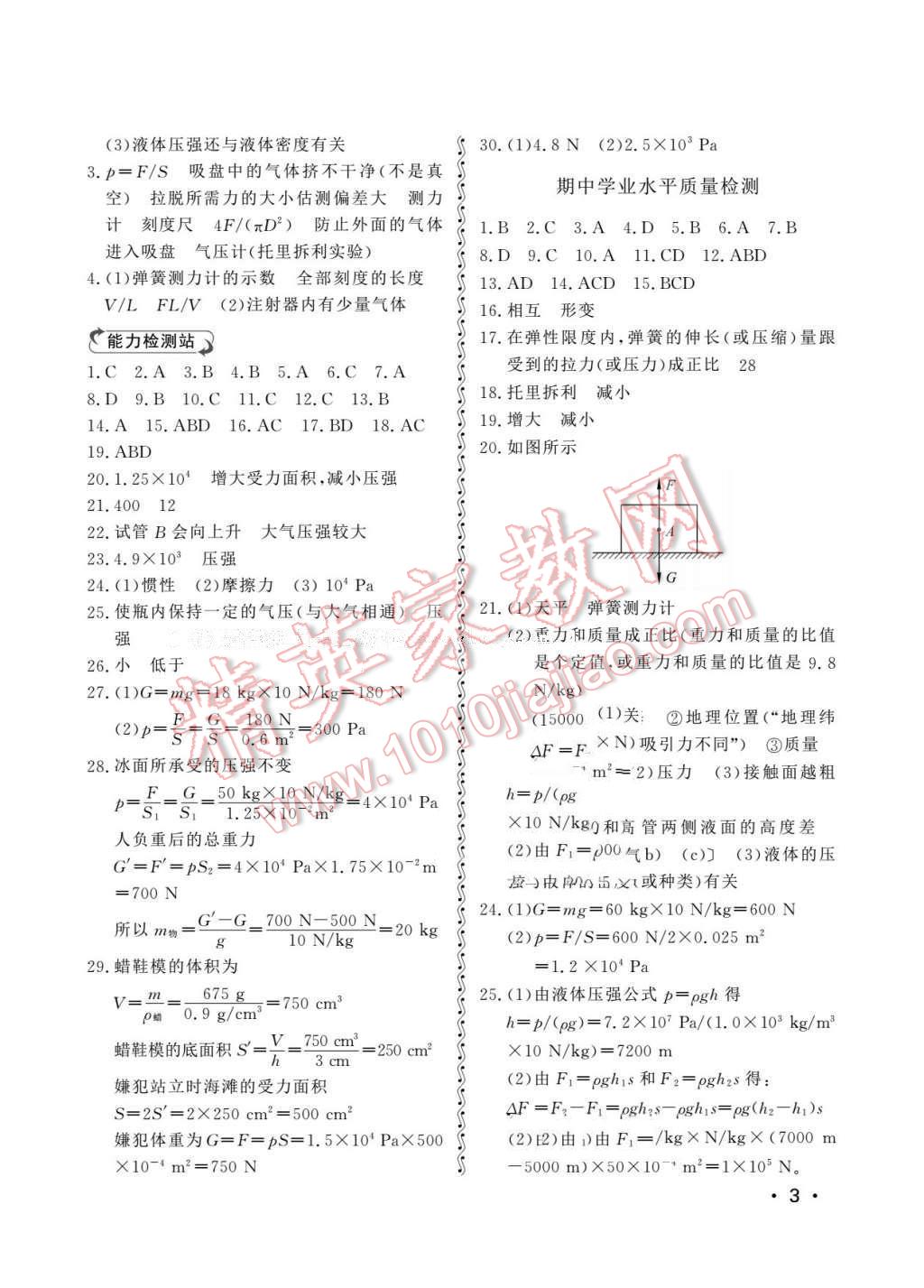 2016年初中卷行知天下八年級物理下冊 第3頁