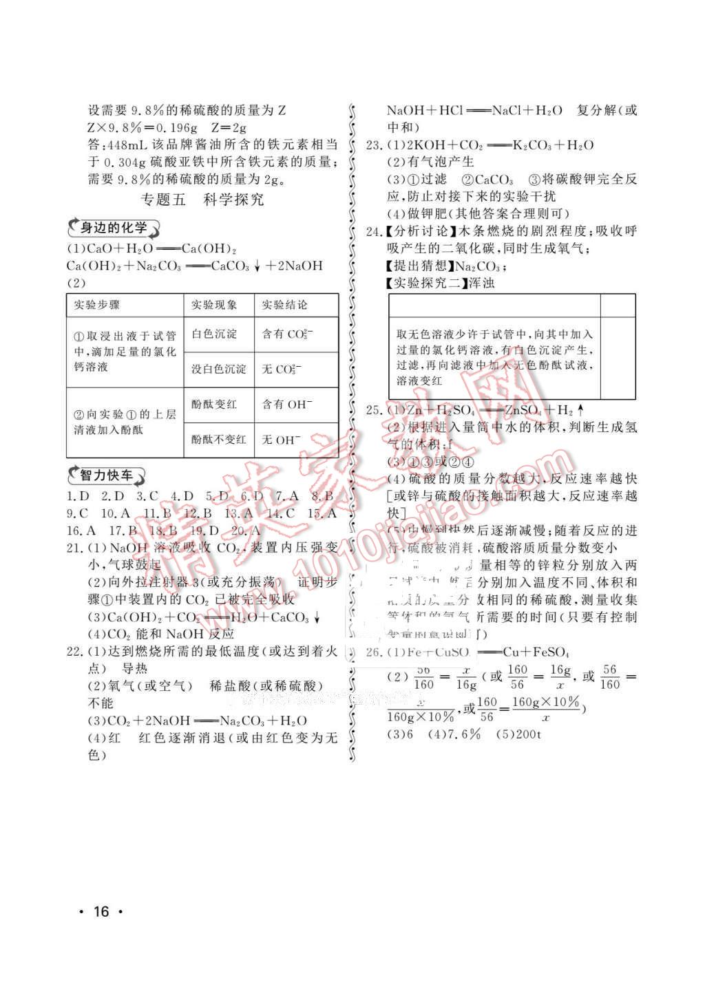 2016年初中卷行知天下九年級物理化學(xué)下冊 第16頁