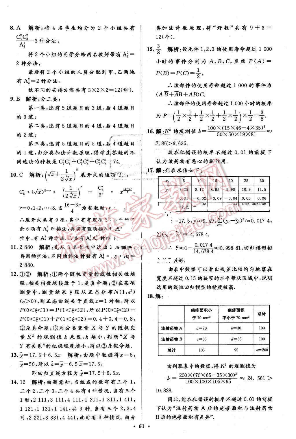 2016年高中同步測控優(yōu)化設計數(shù)學選修2-3人教A版市場版 第61頁