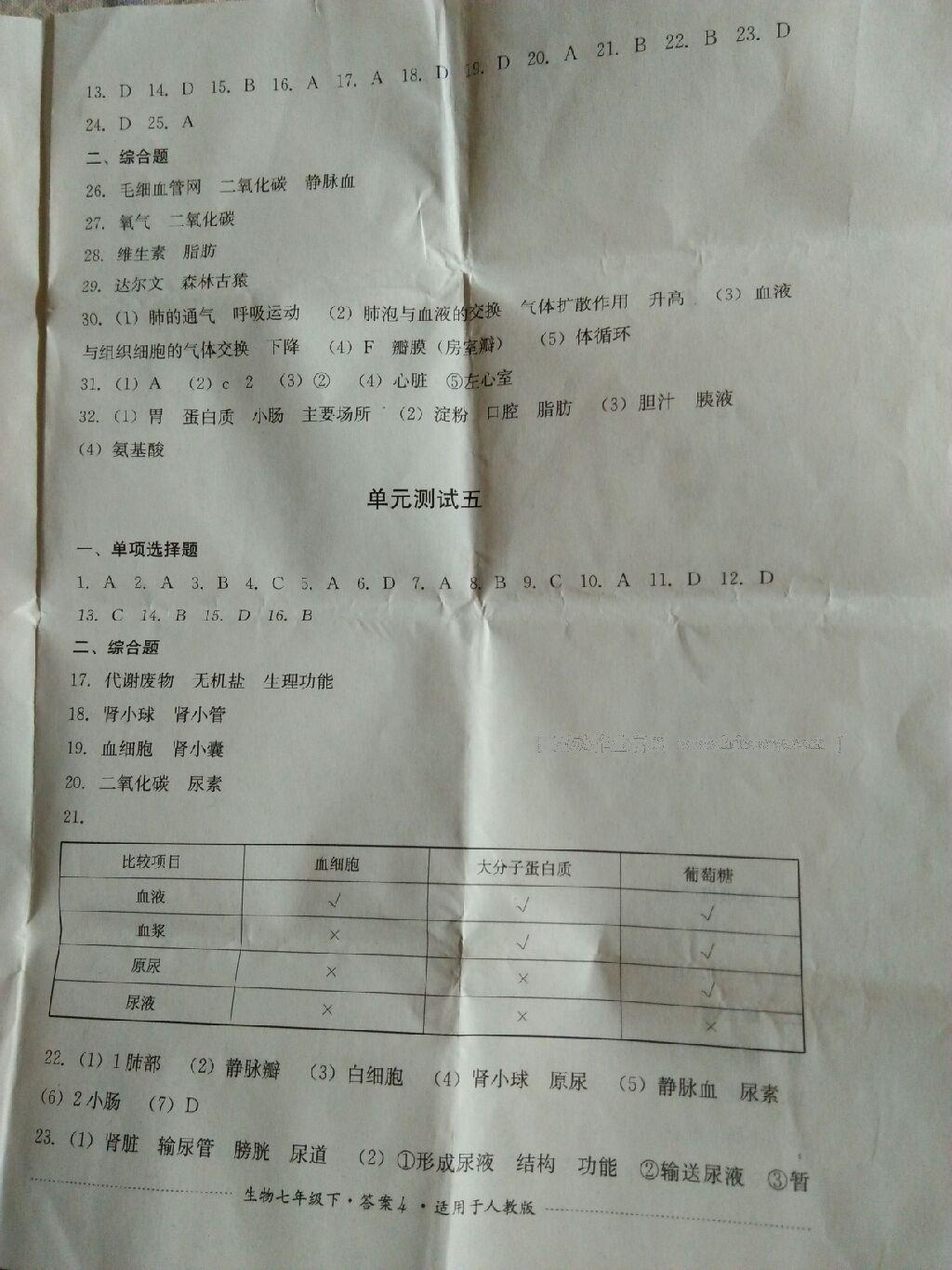 2014年單元測(cè)試七年級(jí)生物上冊(cè)人教版 第12頁