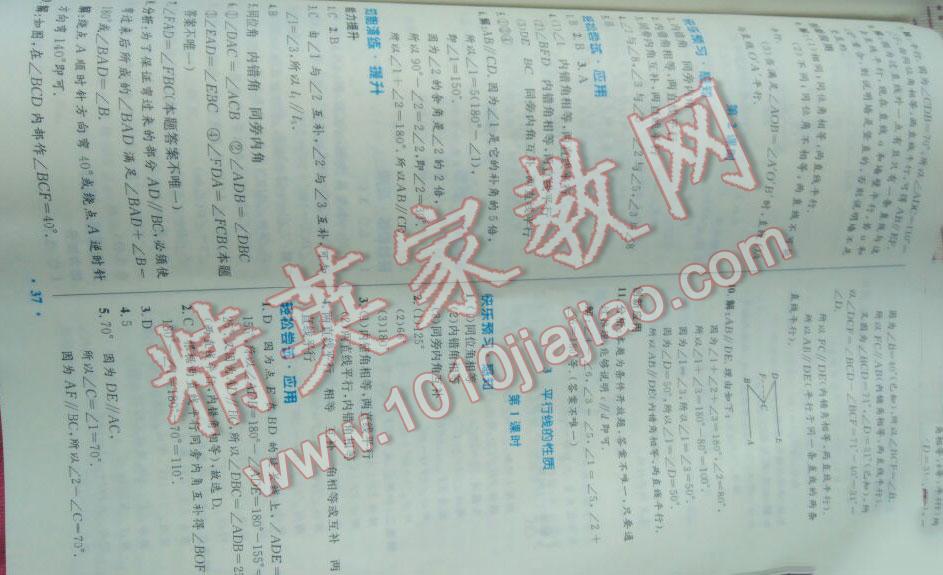 2016年伴你學七年級數(shù)學下冊北師大版北京師范大學出版社 第11頁