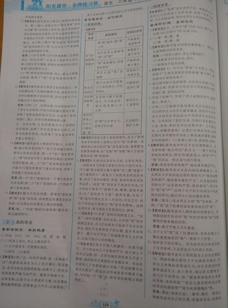 2016年陽光課堂金牌練習(xí)冊(cè)八年級(jí)語文下冊(cè)人教版 第68頁