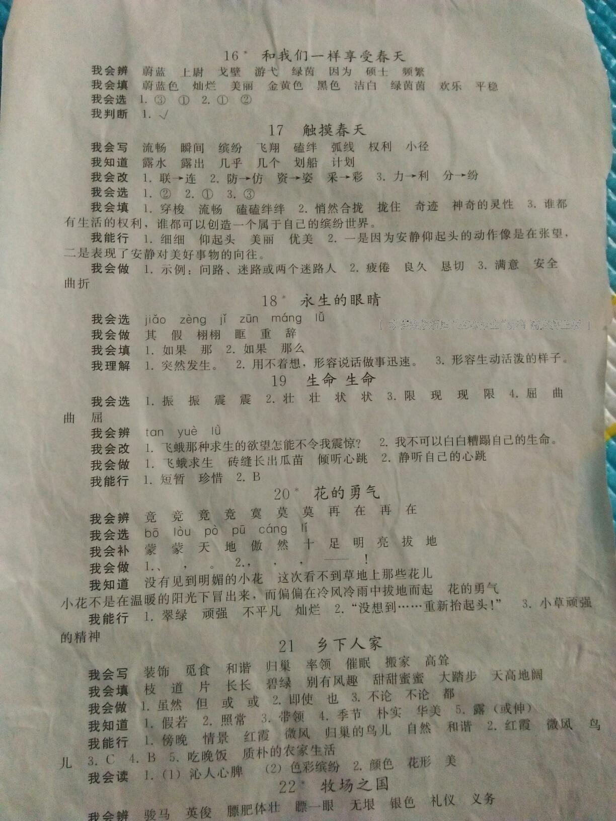 2016年長(zhǎng)江作業(yè)本同步練習(xí)冊(cè)四年級(jí)語(yǔ)文下冊(cè)人教版 第15頁(yè)