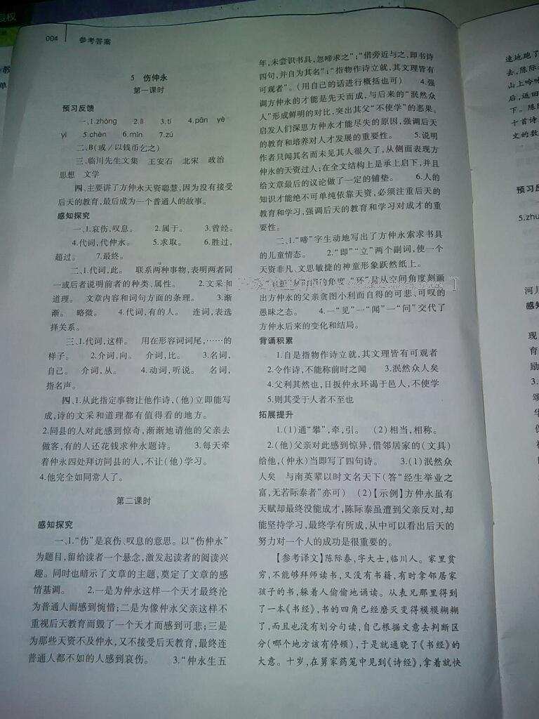 2015年基礎(chǔ)訓(xùn)練七年級語文下冊人教版僅限河南省使用大象出版社 第184頁