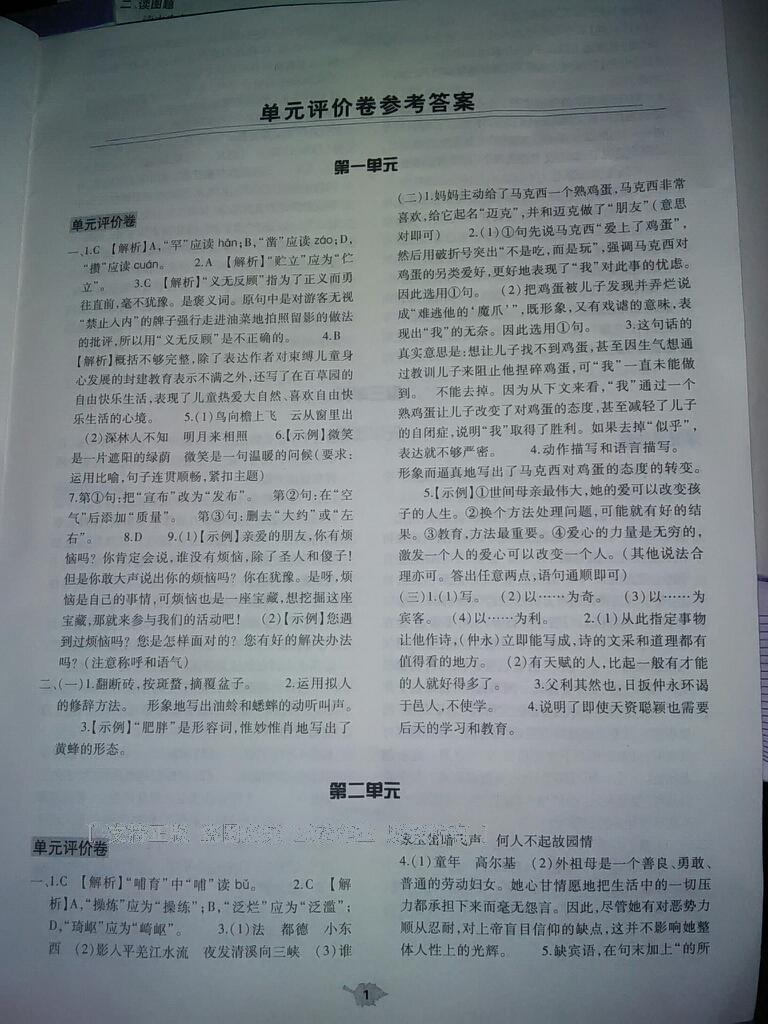 2015年基礎(chǔ)訓(xùn)練七年級語文下冊人教版僅限河南省使用大象出版社 第205頁