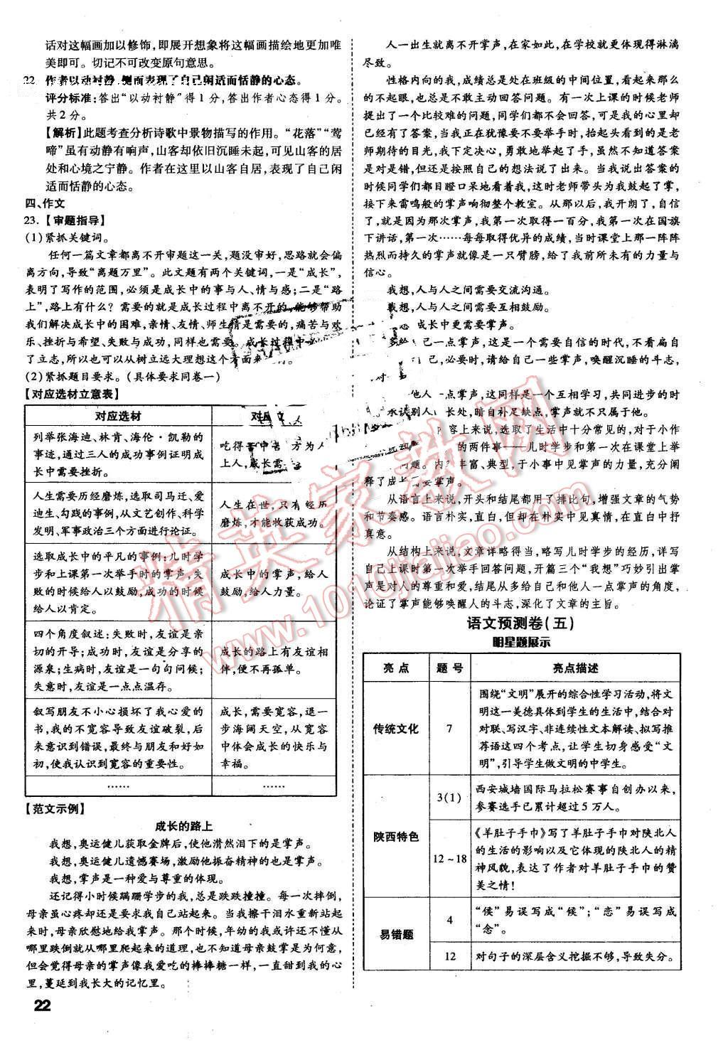 2016年萬唯教育陜西中考預測卷終極預測8套卷語文第12年第12版 第17頁