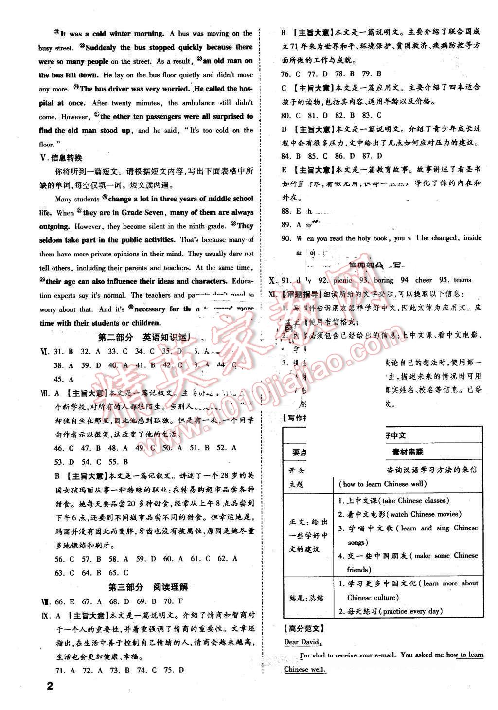 2016年万唯教育安徽中考预测卷终极预测8套卷英语第12年第12版 第2页