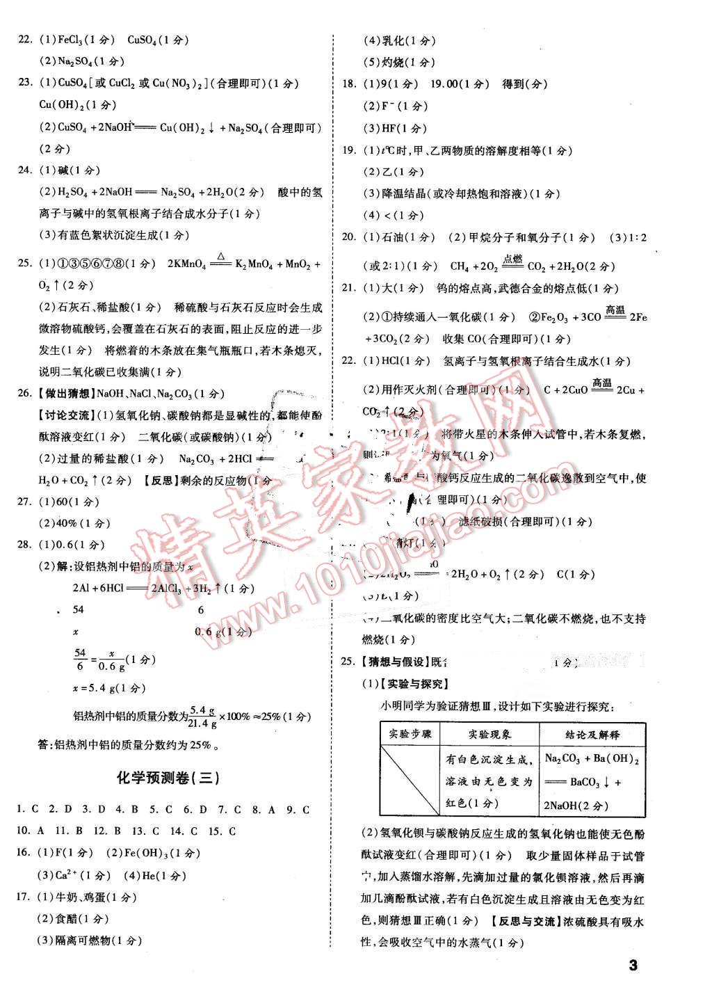 2016年万唯教育抚本铁辽葫中考预测卷终极预测8套卷化学第12年第12版 第2页