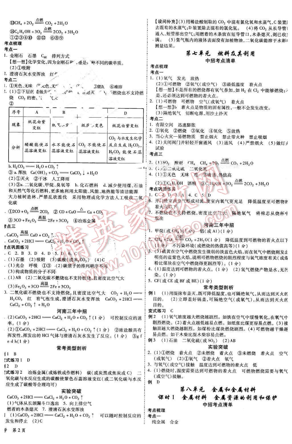 2016年河南中考面对面化学第12年第12版 第4页