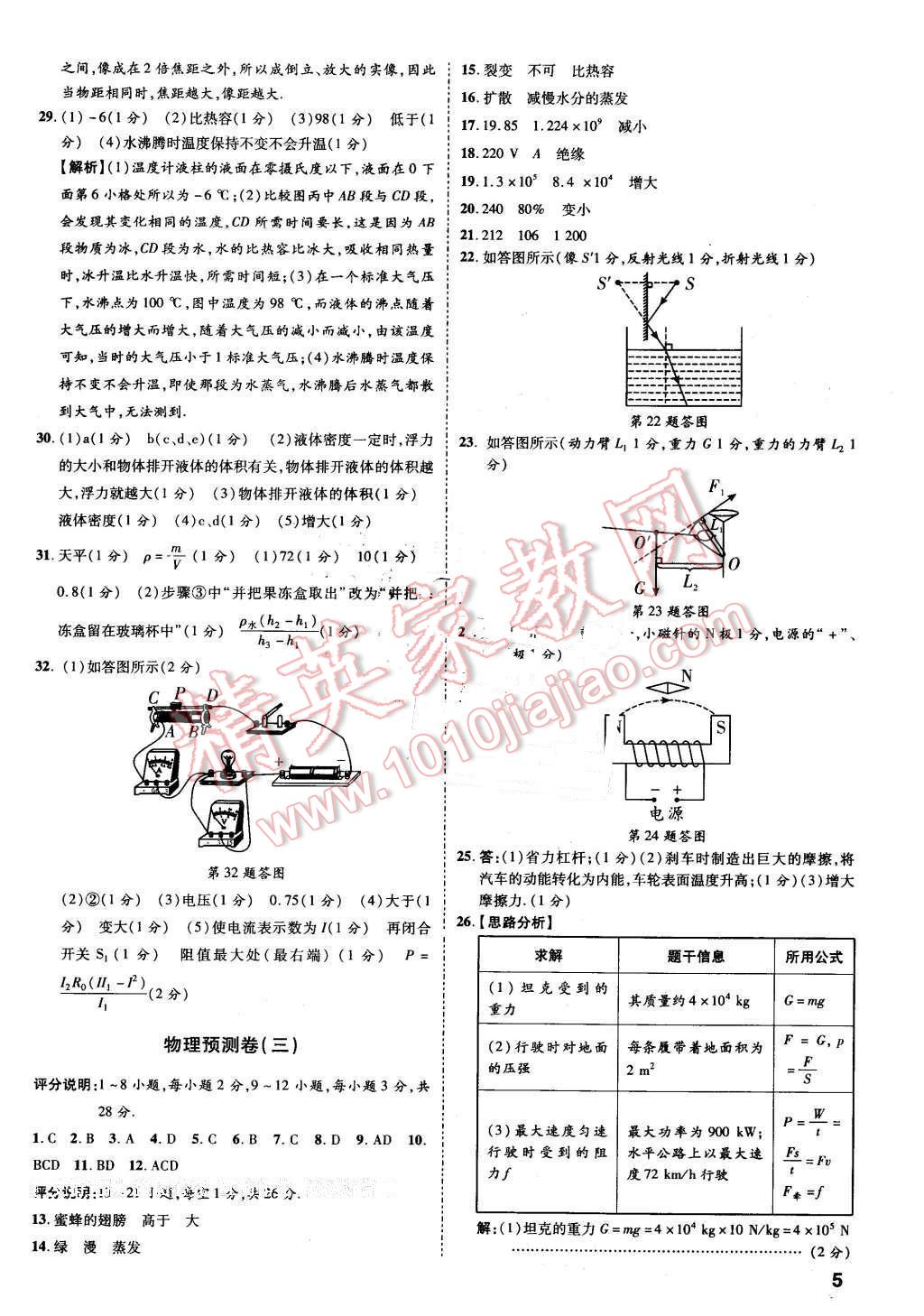 2016年萬唯教育撫本鐵遼葫中考預測卷終極預測8套卷物理第12年第12版 第4頁