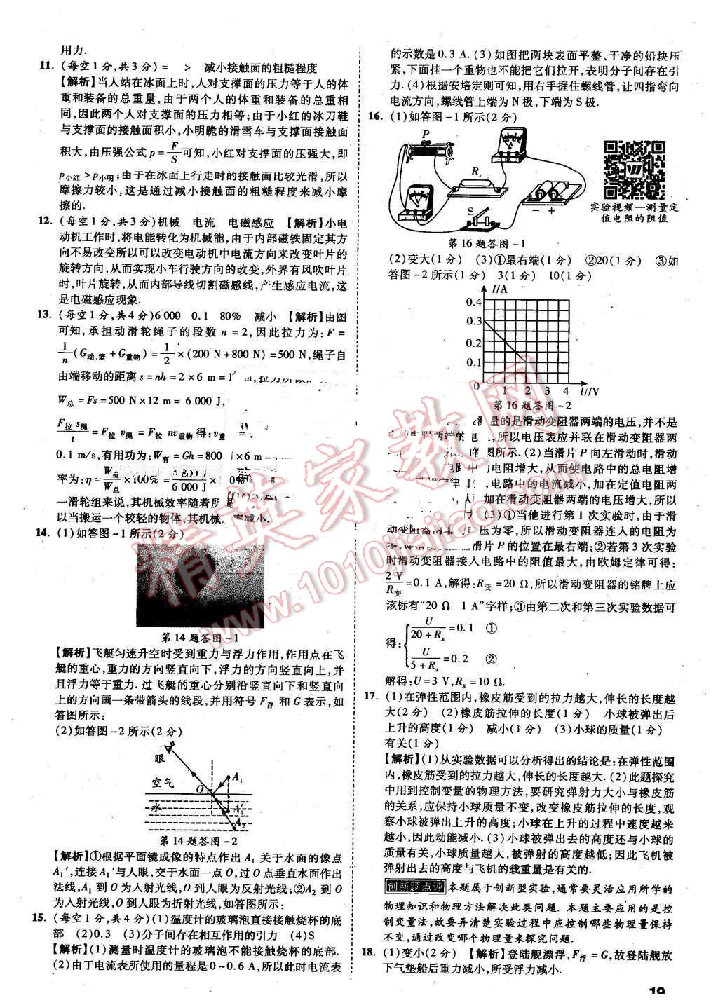 2016年萬唯教育陜西中考預(yù)測卷終極預(yù)測8套卷物理第12年第12版 第16頁