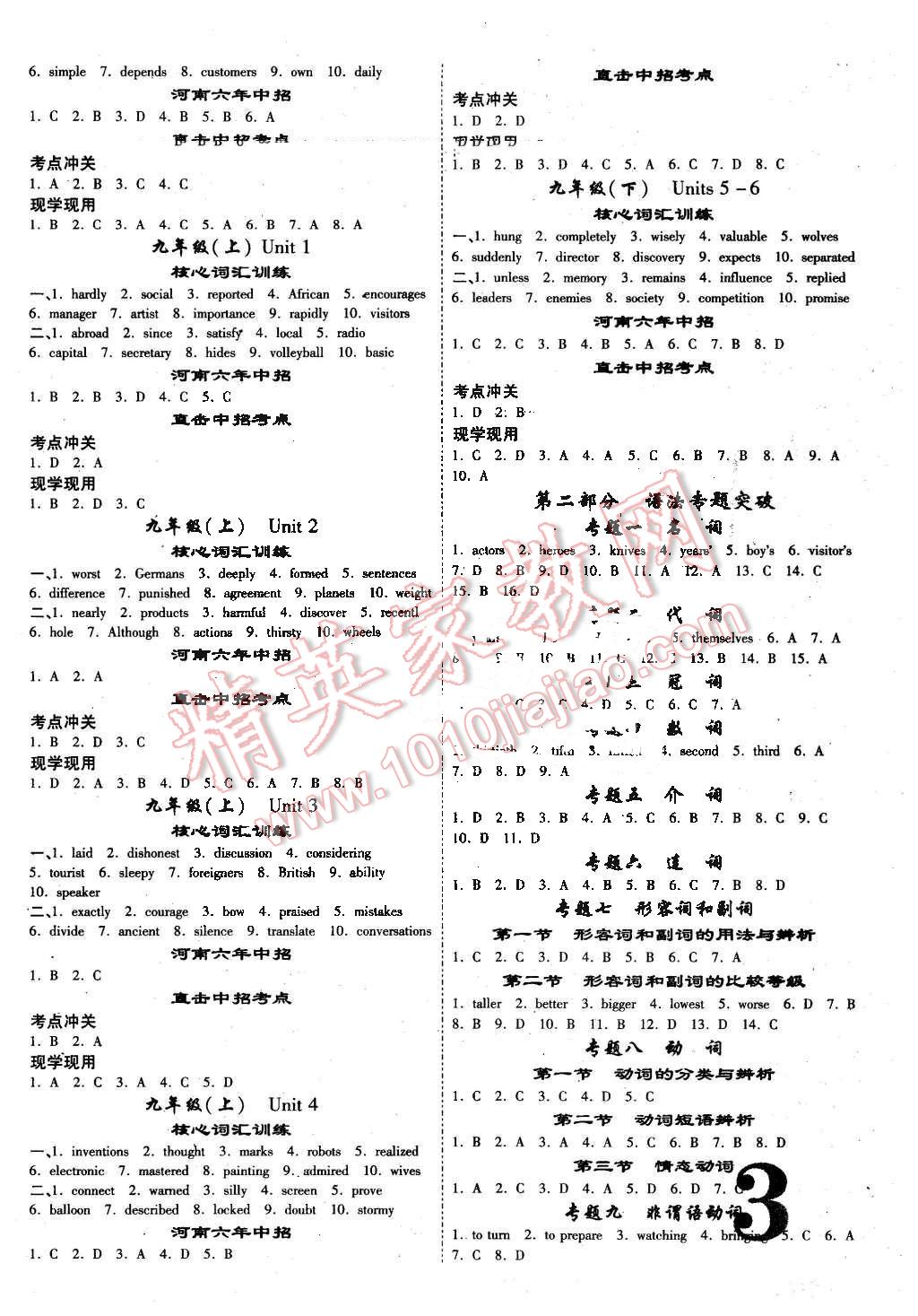 2016年河南中考面對(duì)面英語第12年第12版 第3頁