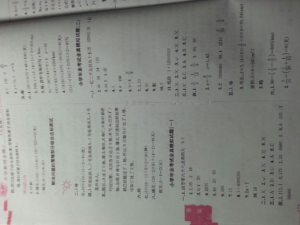 2014年小學教材全解六年級數學下冊北師大版 第33頁