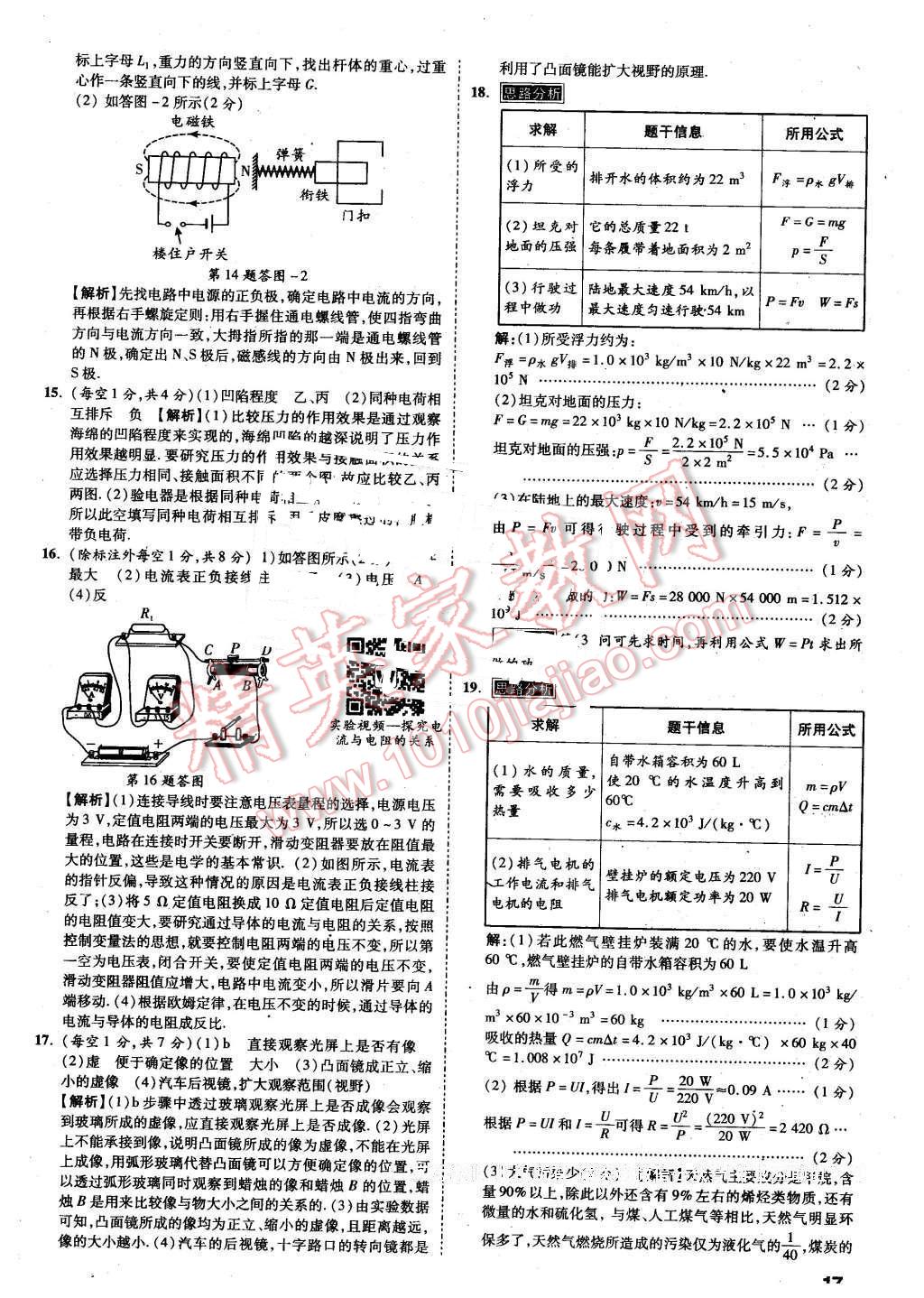 2016年萬(wàn)唯教育陜西中考預(yù)測(cè)卷終極預(yù)測(cè)8套卷物理第12年第12版 第14頁(yè)