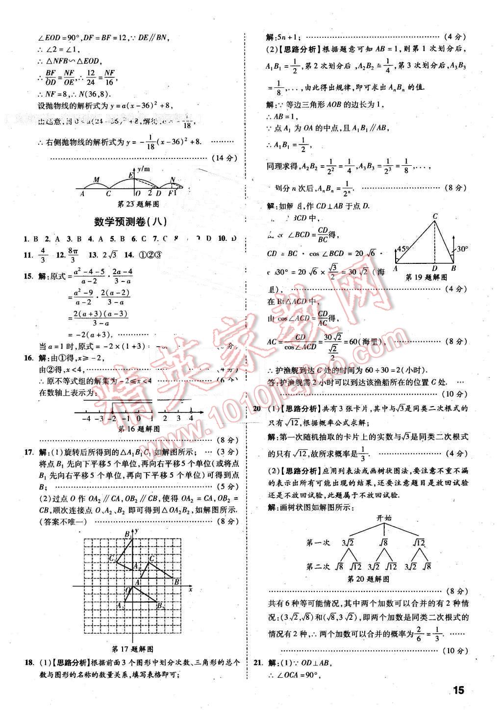 2016年万唯教育安徽中考预测卷终极预测8套卷数学第12年第12版 第15页