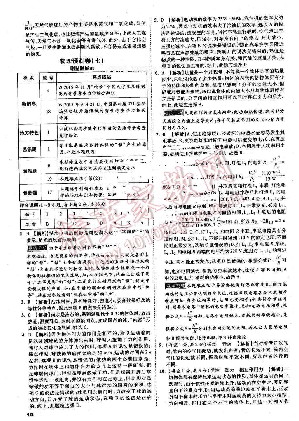 2016年萬唯教育陜西中考預(yù)測(cè)卷終極預(yù)測(cè)8套卷物理第12年第12版 第15頁