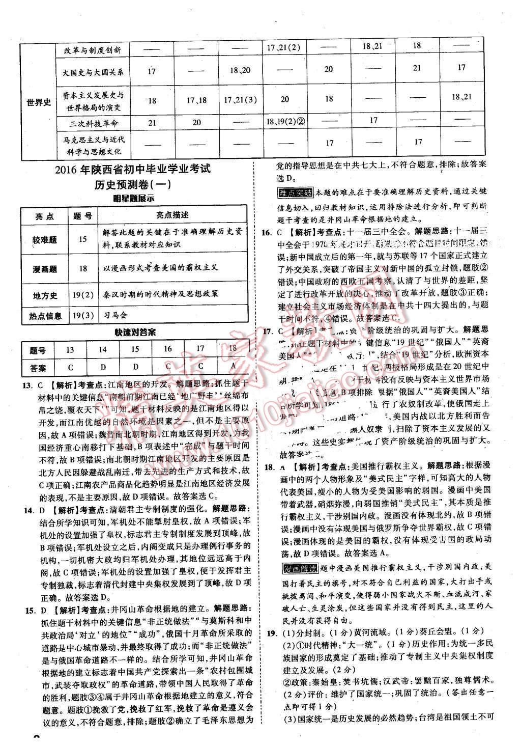 2016年万唯中考预测卷历史陕西专用 第2页