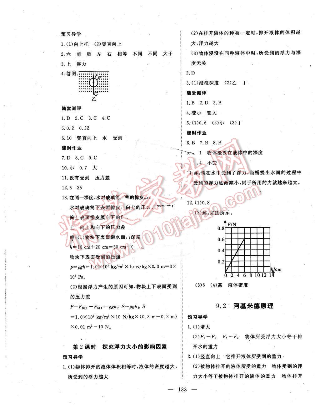 2016年351高效課堂導(dǎo)學(xué)案八年級物理下冊滬粵版 第13頁