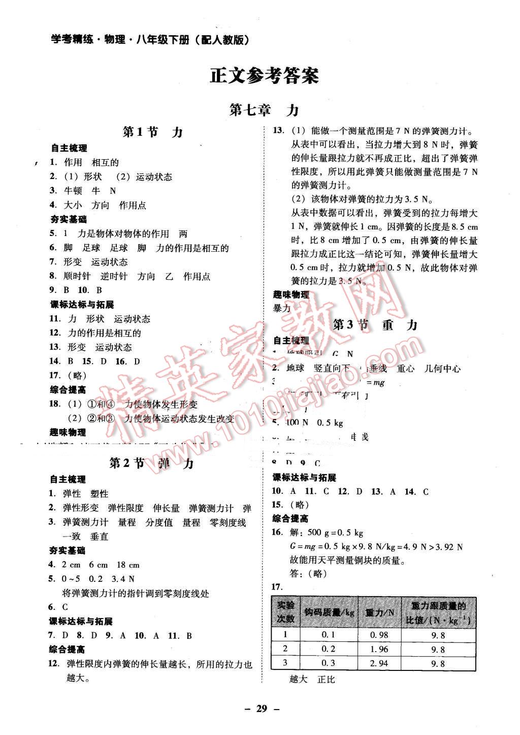 2016年南粤学典学考精练八年级物理下册人教版 第5页