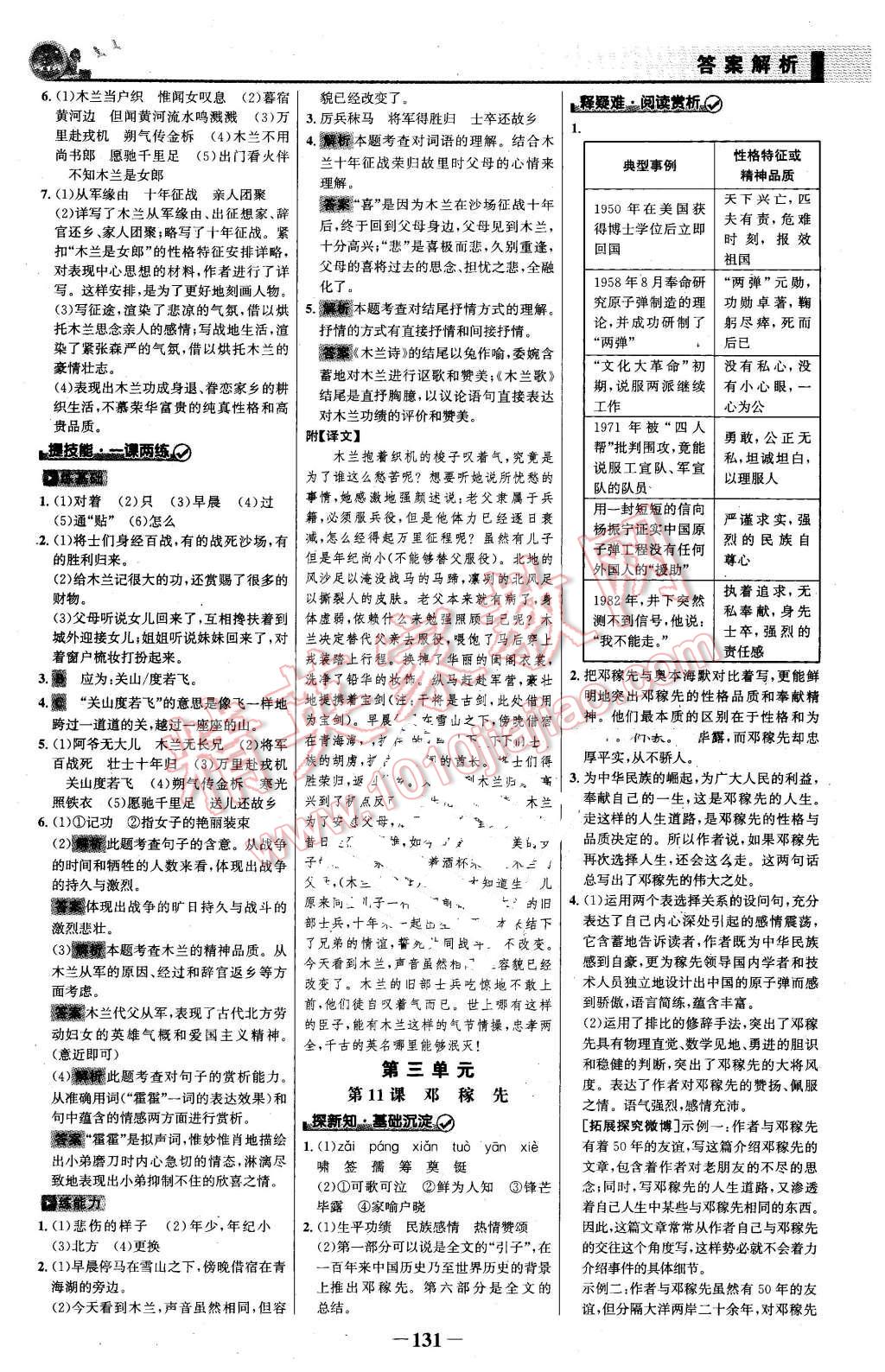 2016年同步精練七年級語文下冊人教版 第6頁