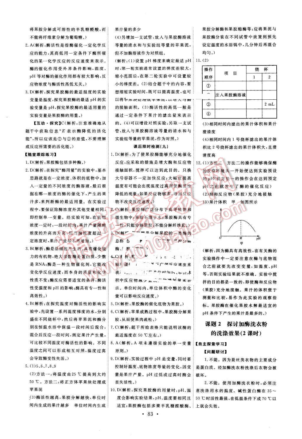 2015年能力培養(yǎng)與測(cè)試生物選修1人教版 第8頁(yè)