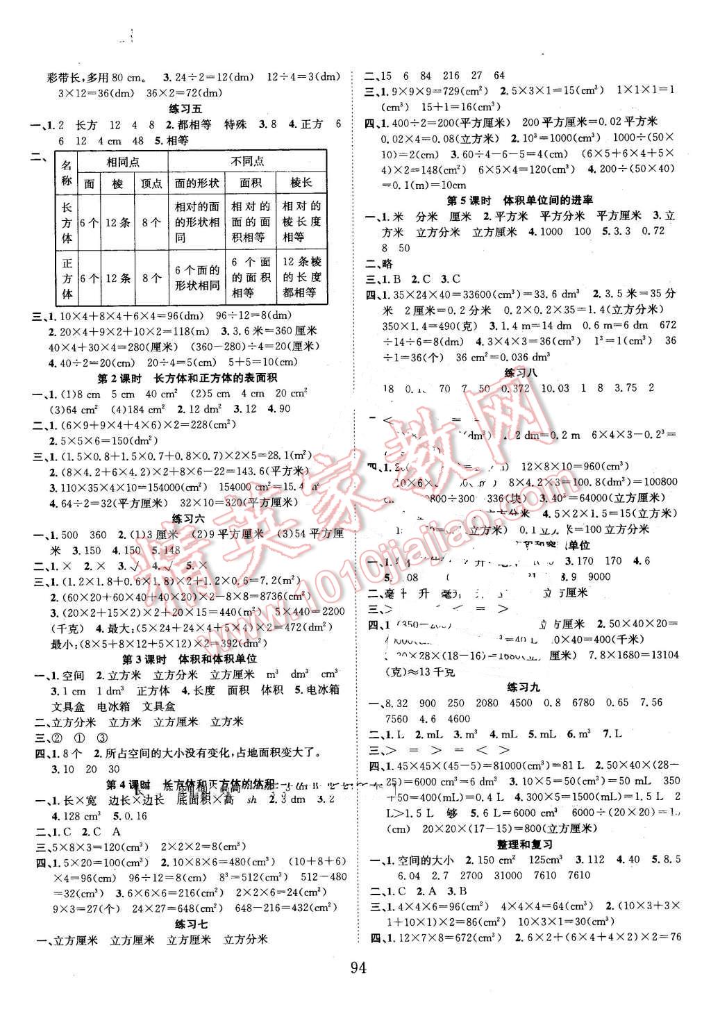 2016年新經(jīng)典練與測(cè)五年級(jí)數(shù)學(xué)下冊(cè)人教版 第2頁(yè)