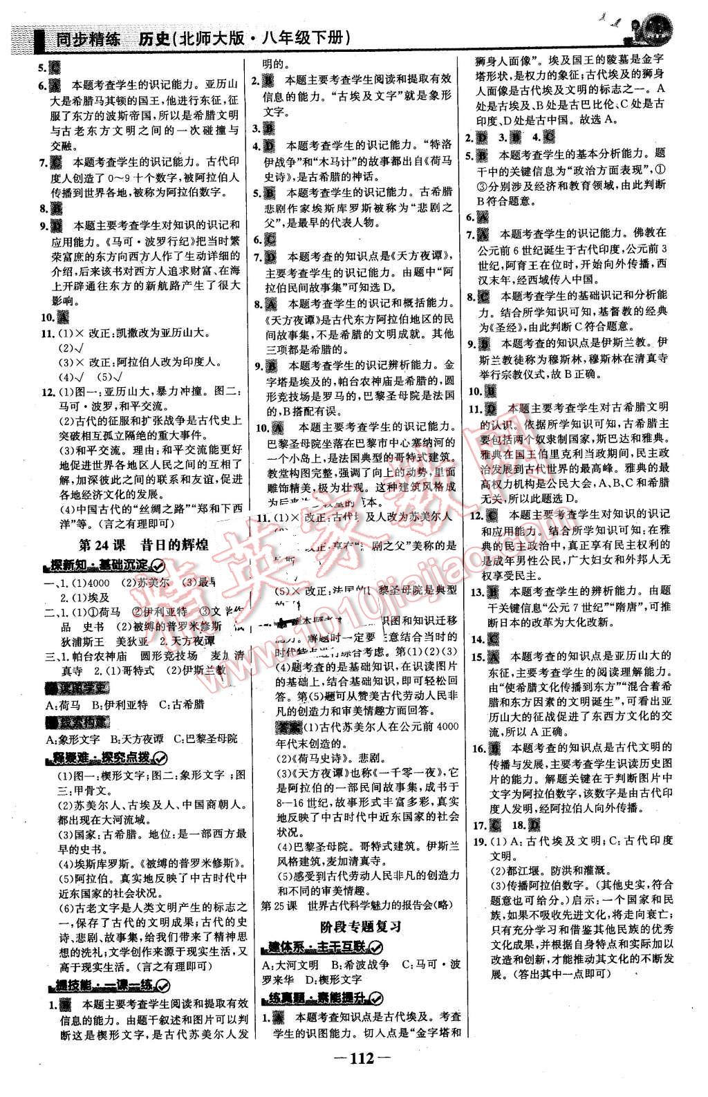 2016年同步精練八年級歷史下冊北師大版 第11頁