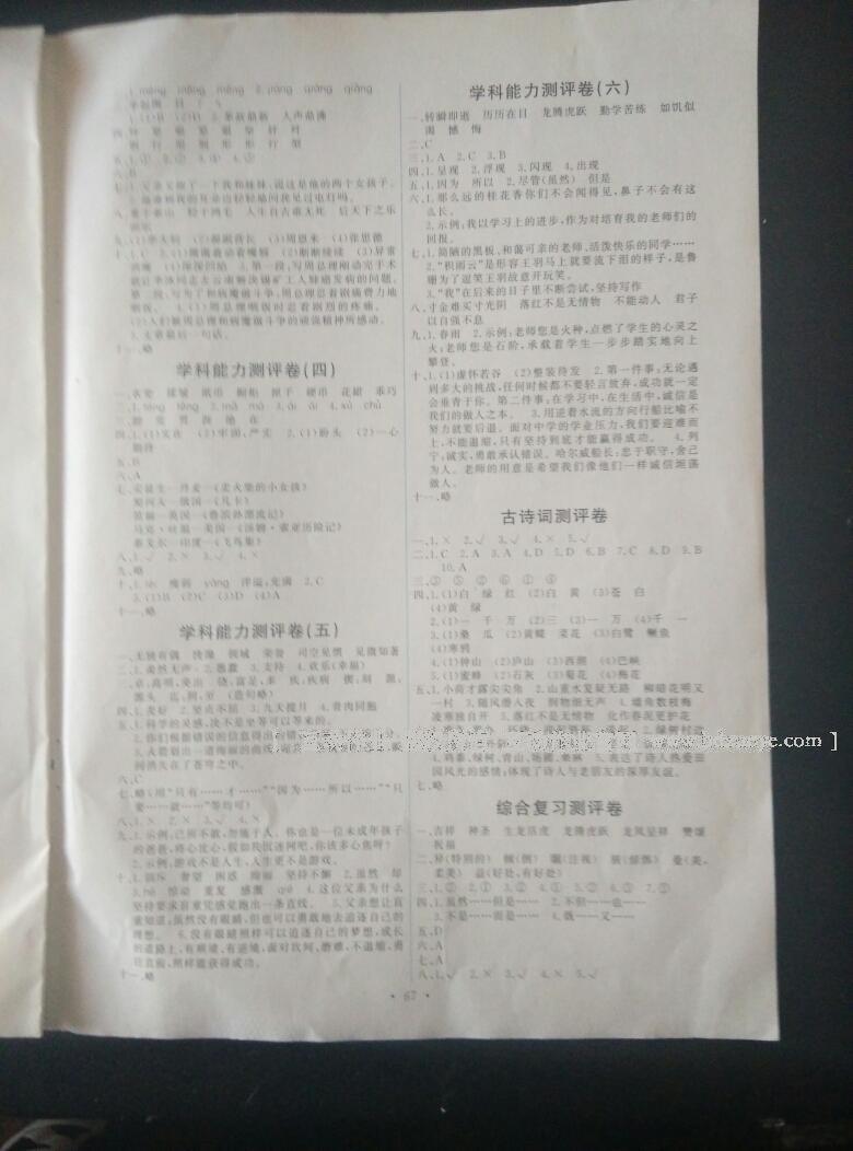 2015年能力培養(yǎng)與測試六年級語文下冊人教版 第15頁