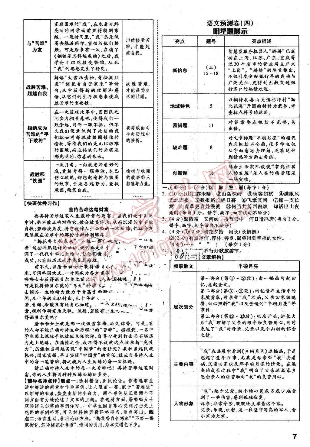 2016年万唯教育遵义中考预测卷终极预测8套卷语文第12年第12版 第7页