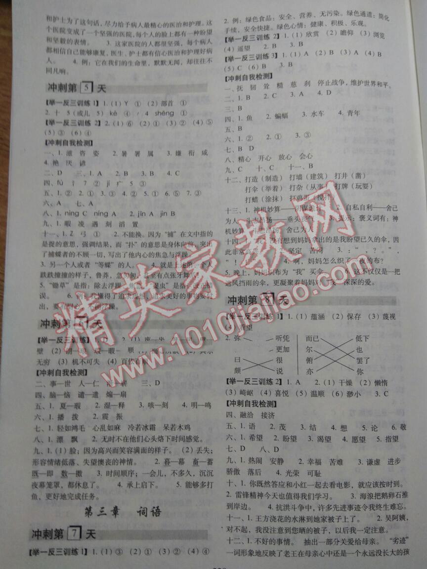 小考必备考前冲刺46天语文 第33页