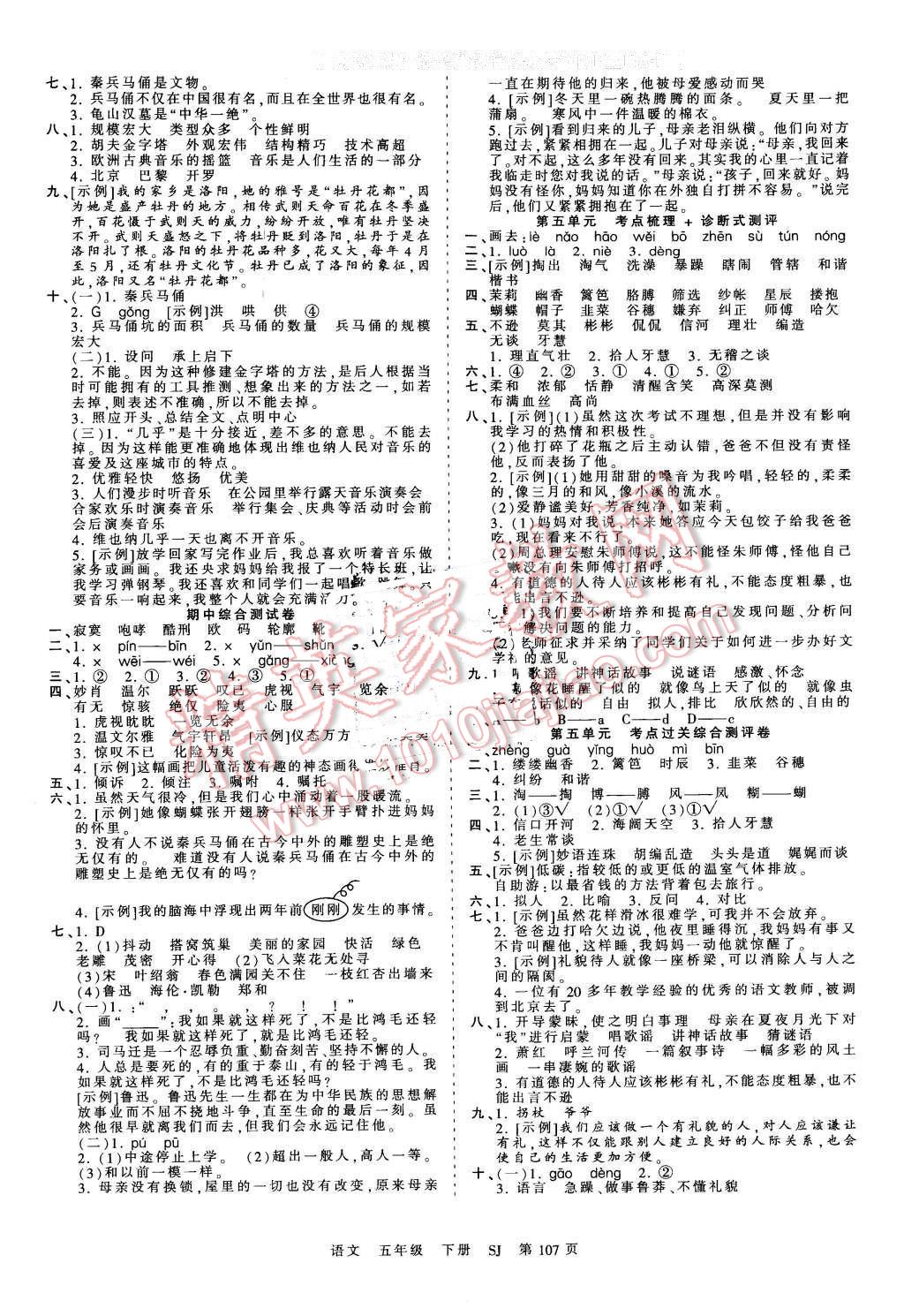 2016年王朝霞考點梳理時習(xí)卷五年級語文下冊蘇教版 第3頁