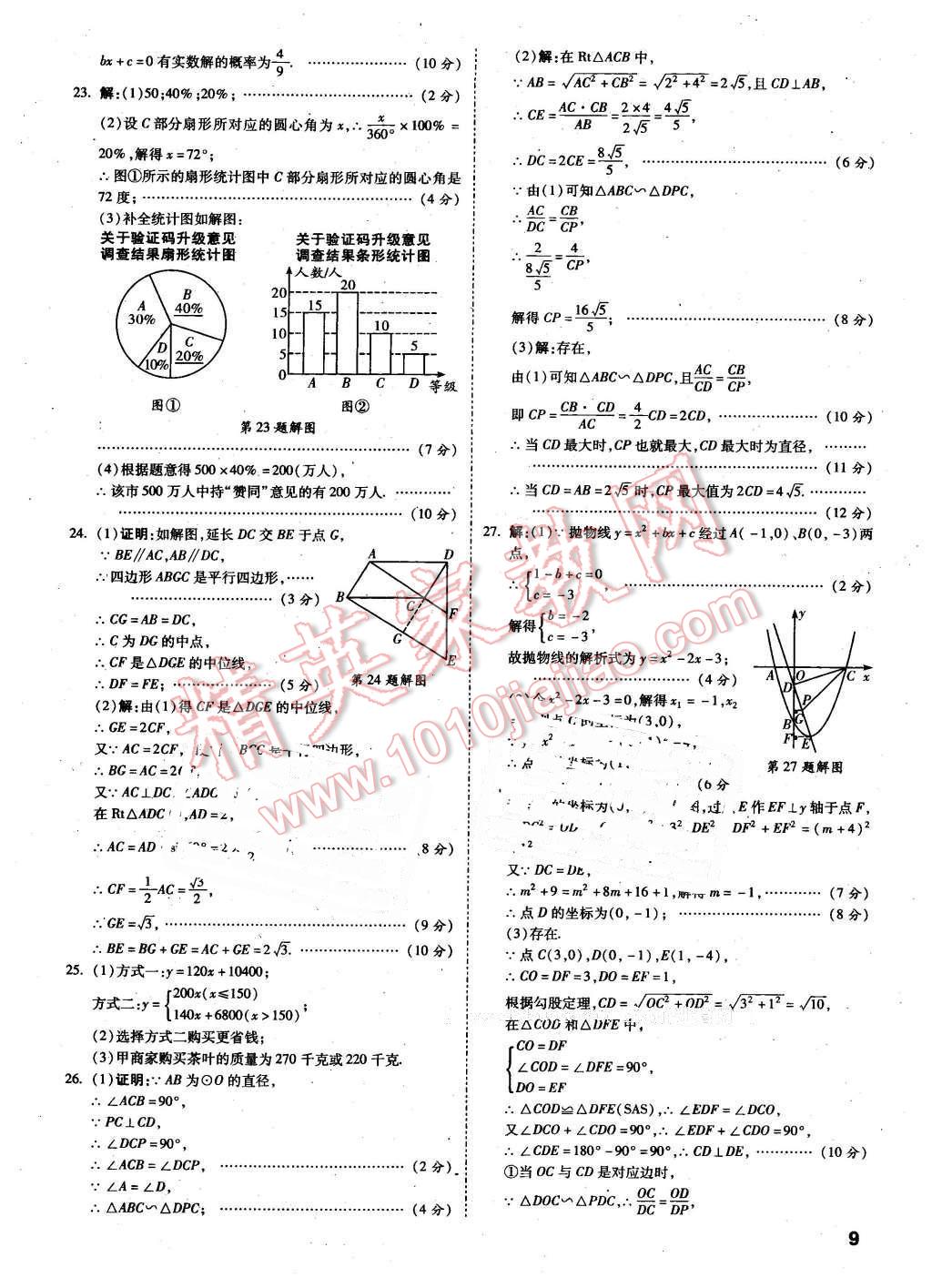 2016年萬(wàn)唯教育遵義中考預(yù)測(cè)卷終極預(yù)測(cè)8套卷數(shù)學(xué)第12年第12版 第9頁(yè)