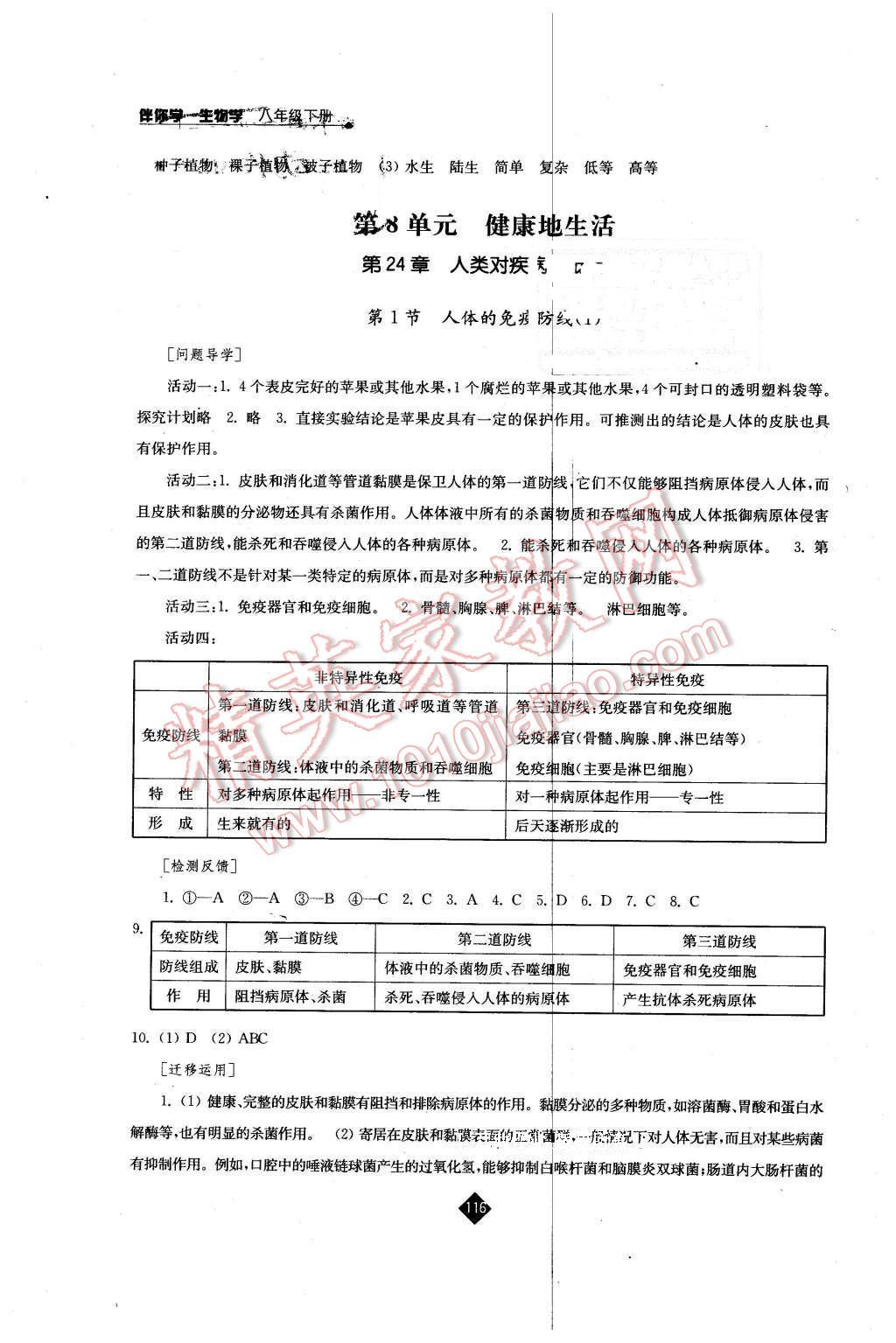 2016年伴你学八年级生物学下册苏科版 第6页