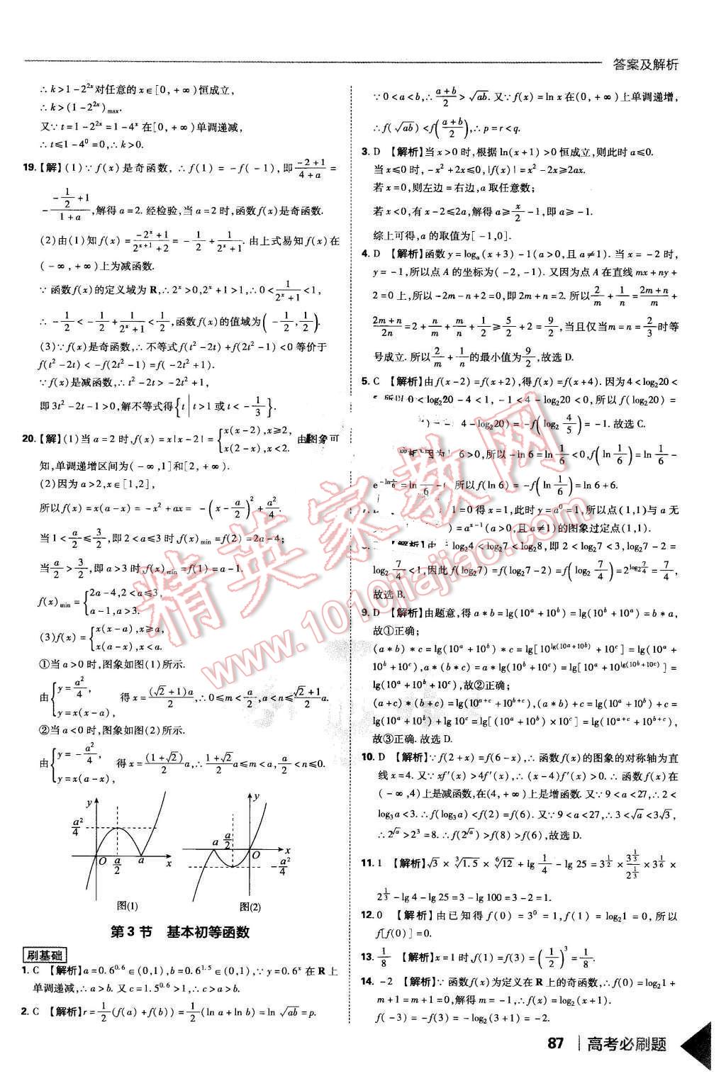 2016年高考必刷題1集合常用邏輯用語函數與導學數學必修1 第15頁