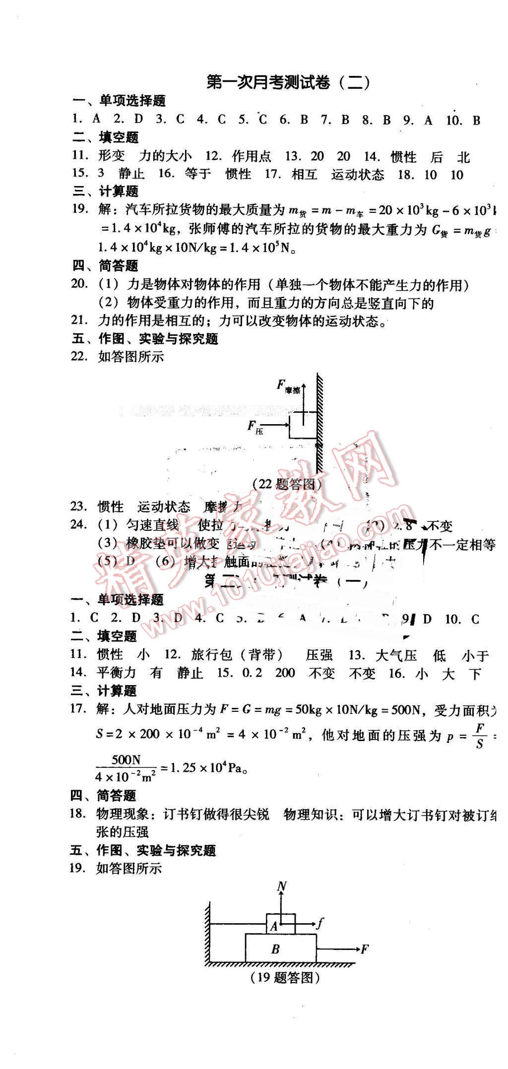 2016年單元加期末復(fù)習(xí)與測(cè)試八年級(jí)物理下冊(cè)人教版吉林專版 第13頁(yè)