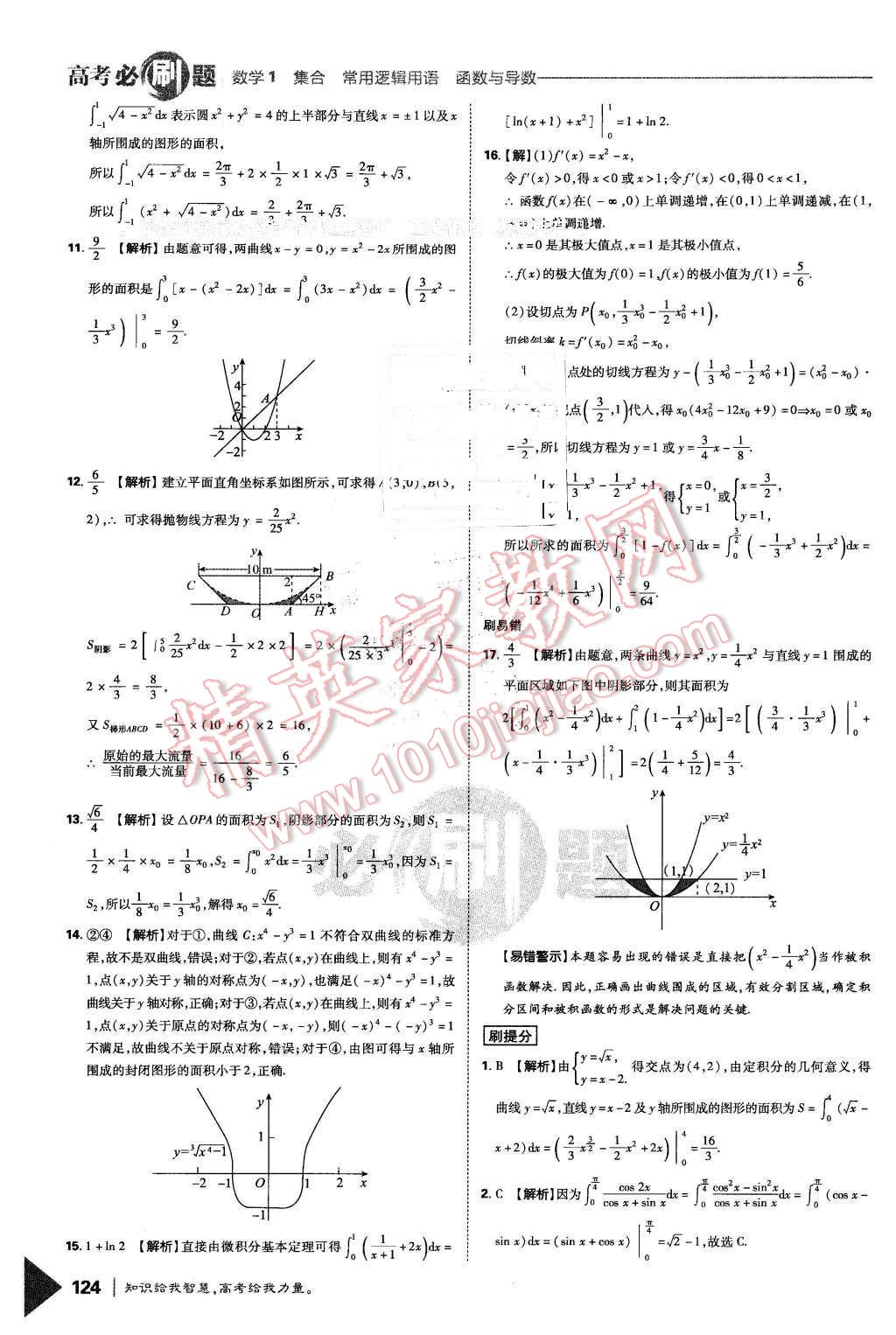 2016年高考必刷題1集合常用邏輯用語函數(shù)與導(dǎo)學(xué)數(shù)學(xué)必修1 第52頁