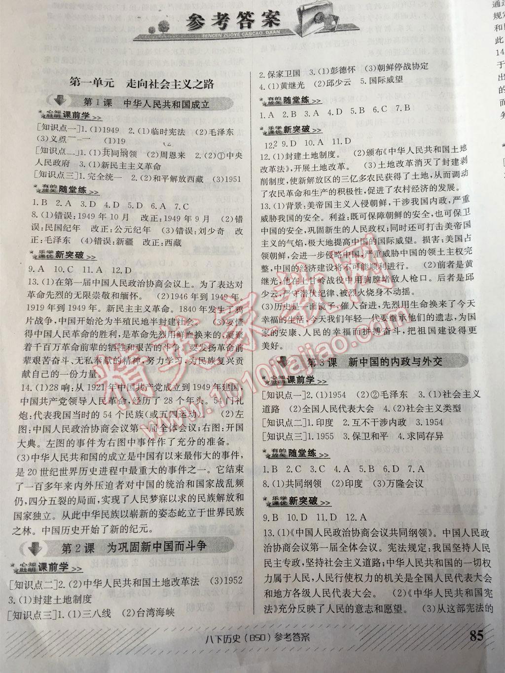 2015年課優(yōu)新突破原創(chuàng)講練測(cè)八年級(jí)歷史下冊(cè)人教版 第6頁(yè)