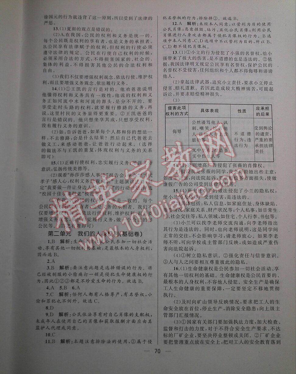 2016年湘教考苑單元測試卷八年級(jí)思想品德下冊(cè)人教版 第21頁