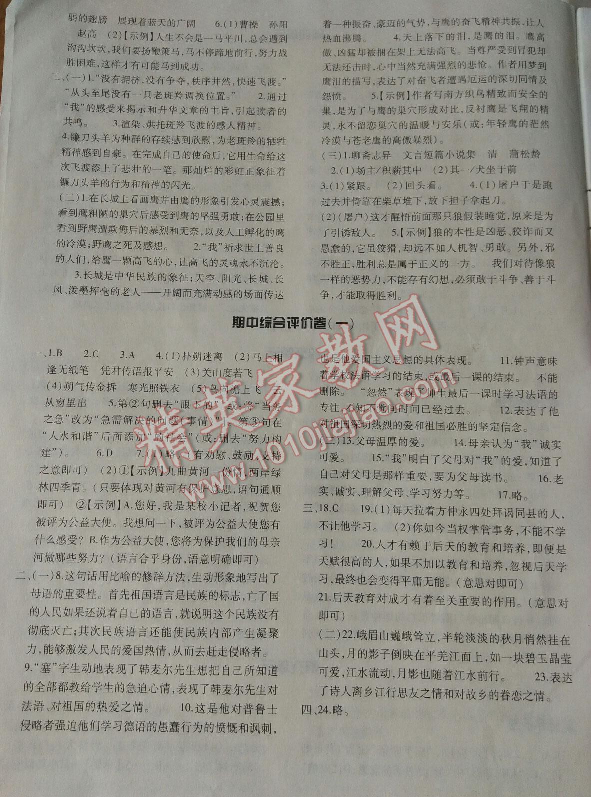 2015年基礎(chǔ)訓(xùn)練七年級語文下冊人教版僅限河南省使用大象出版社 第86頁