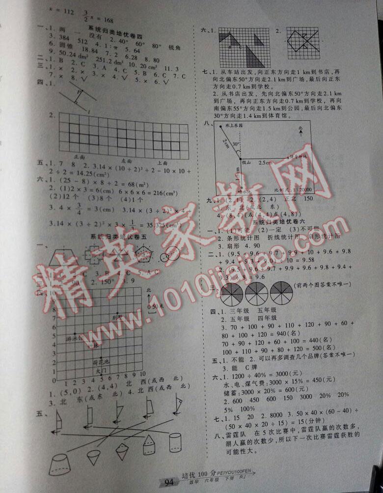 2016年王朝霞培優(yōu)100分六年級數(shù)學(xué)下冊西師大版 第14頁