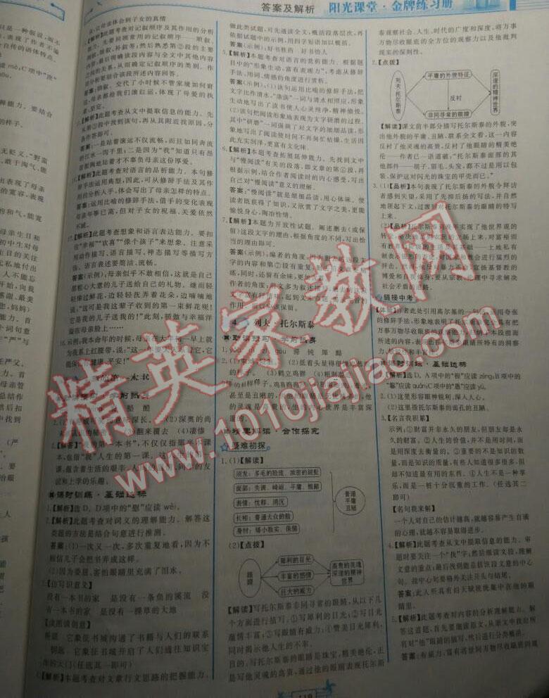 2015年陽(yáng)光課堂金牌練習(xí)冊(cè)八年級(jí)語(yǔ)文下冊(cè)人教版 第118頁(yè)