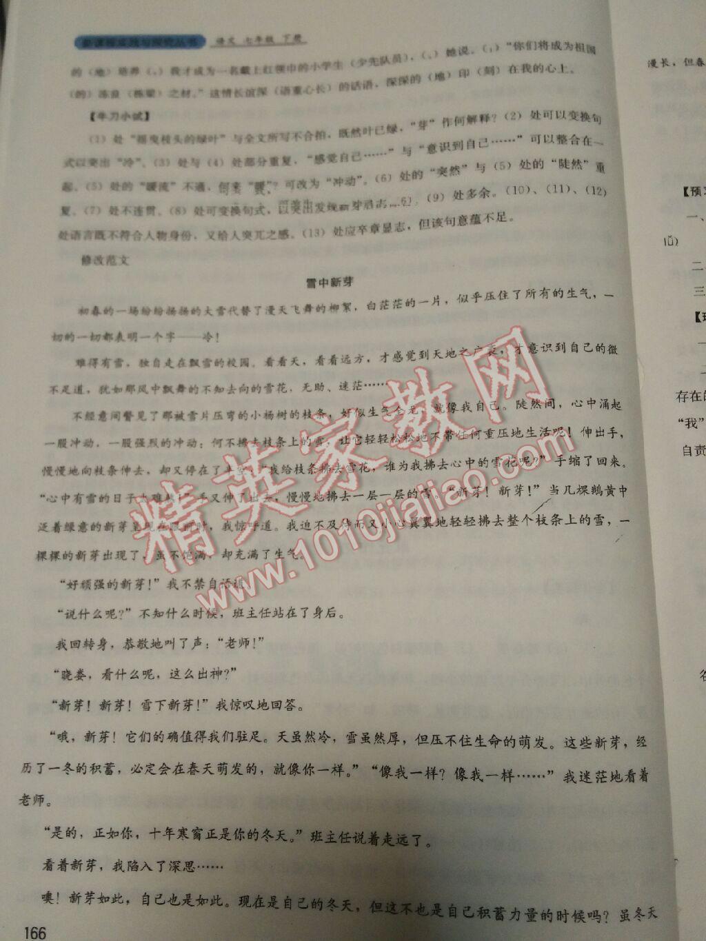 2016年新課程實踐與探究叢書七年級語文下冊人教版 第41頁