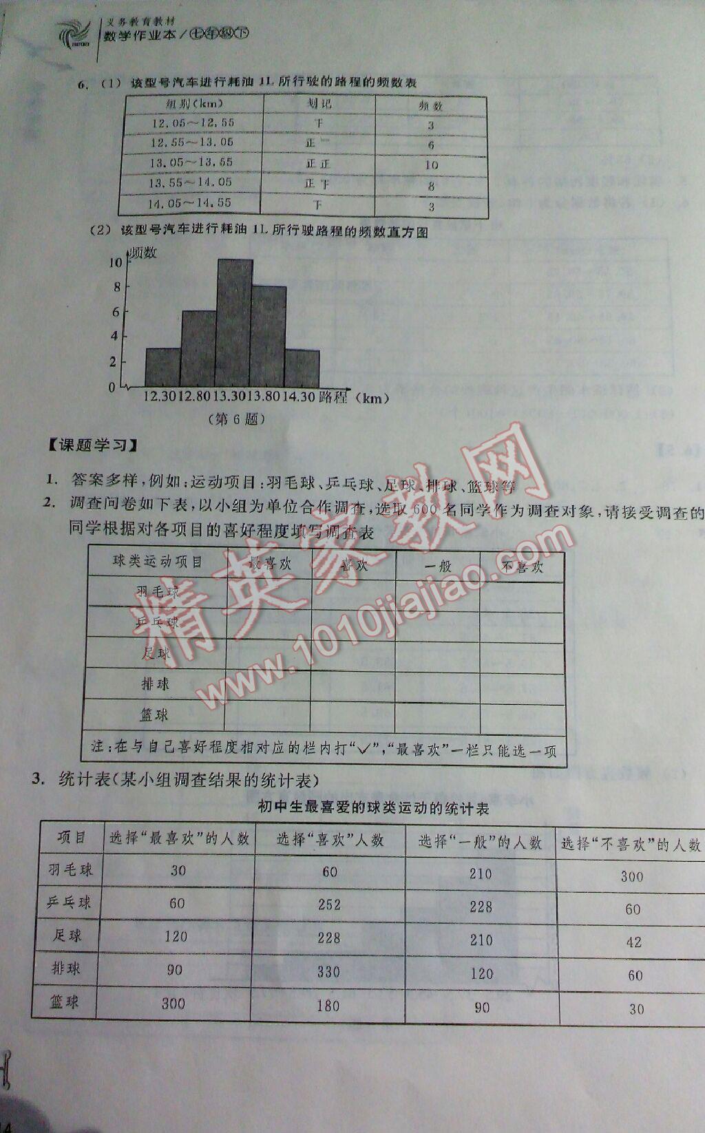 2016年作业本七年级数学下册浙教版浙江教育出版社 第30页