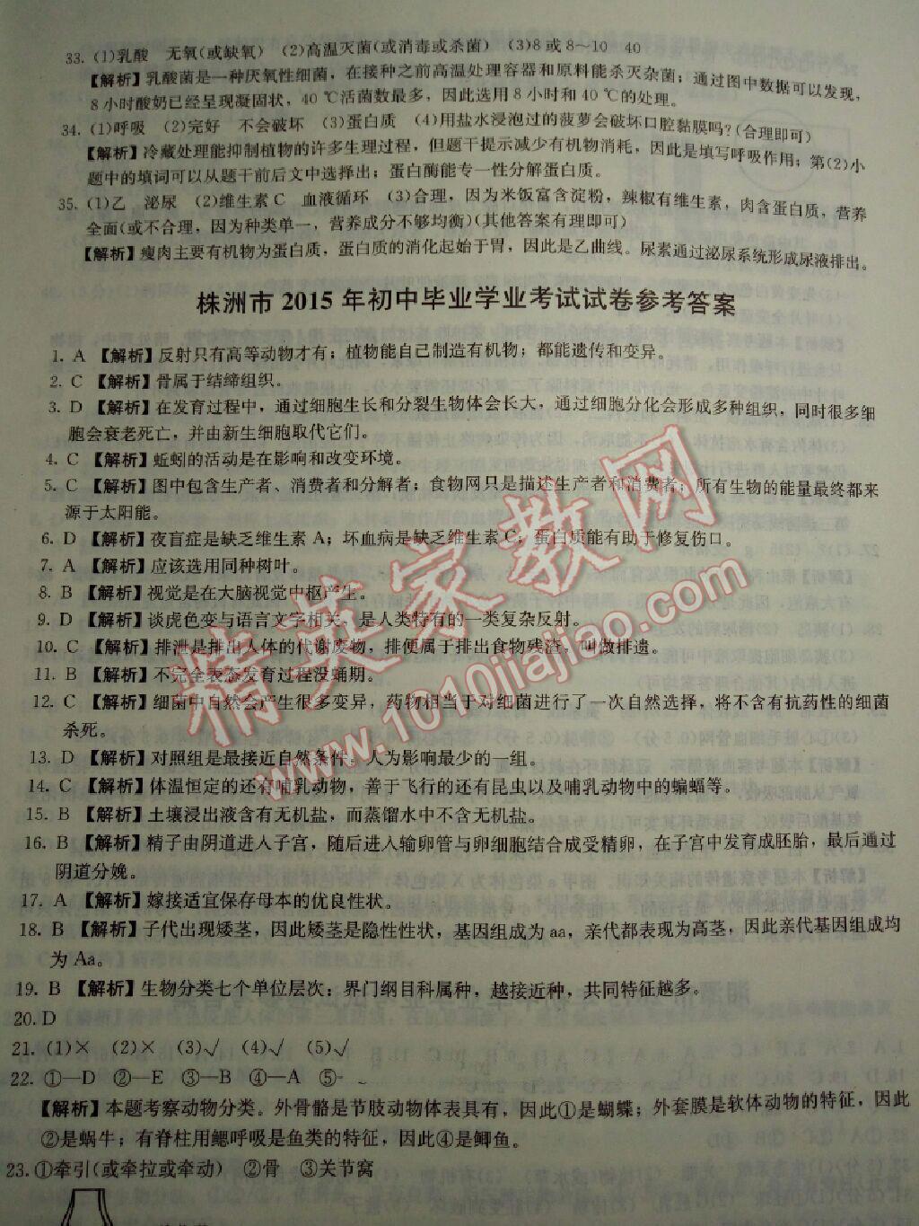 2016年湖南中考必备生物 第25页