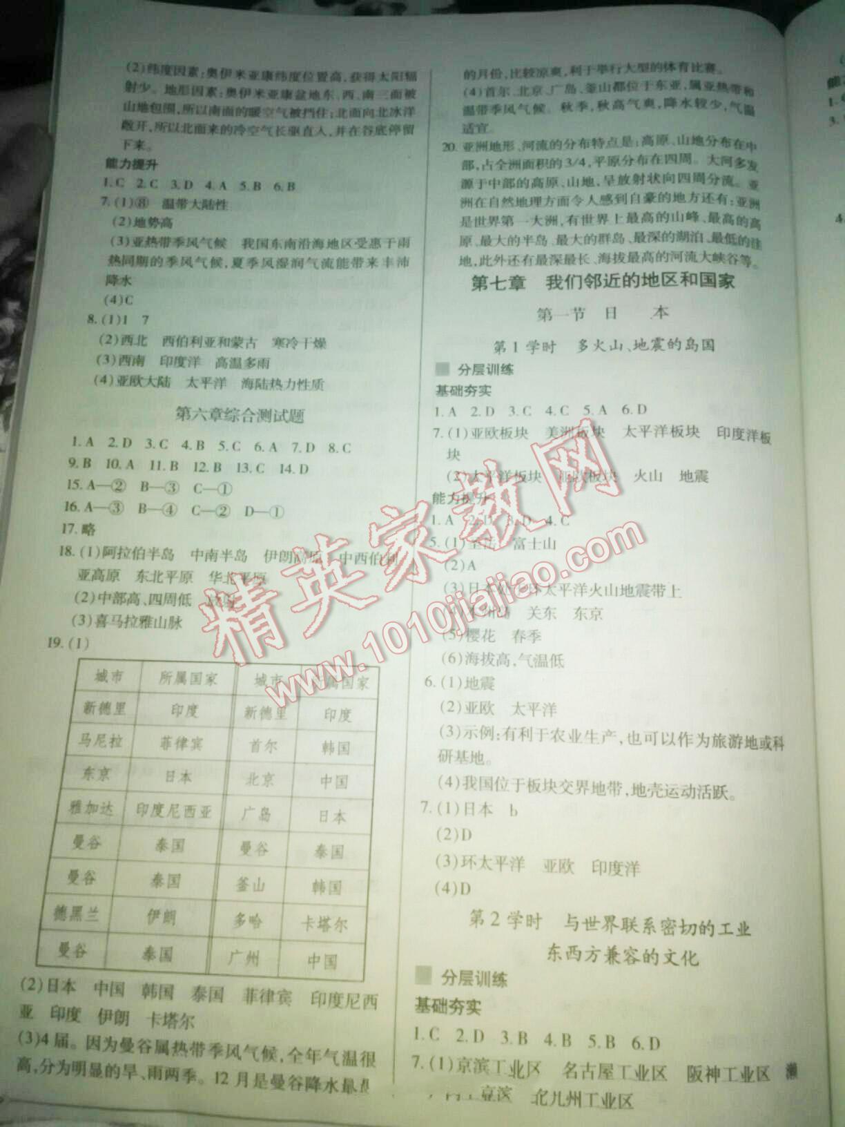 2016年一課一練創(chuàng)新練習(xí)七年級地理下冊人教版 第26頁