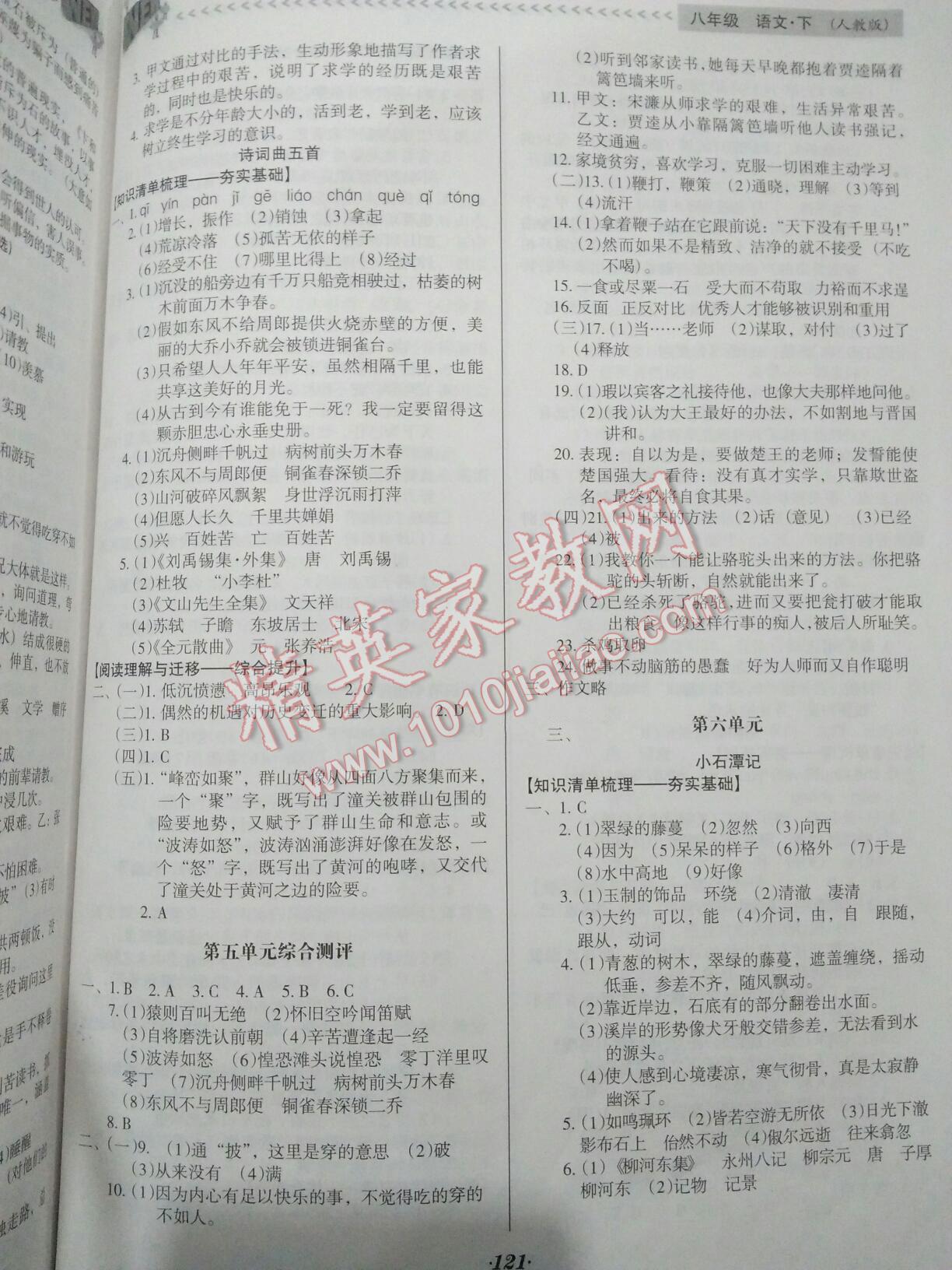 2016年全優(yōu)點(diǎn)練課計(jì)劃八年級(jí)語(yǔ)文下冊(cè)人教版 第23頁(yè)