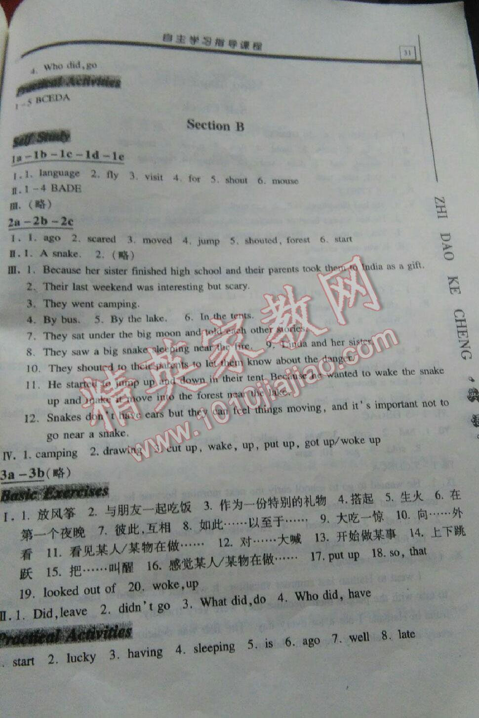 2016年自主学习指导课程七年级英语下册 第31页