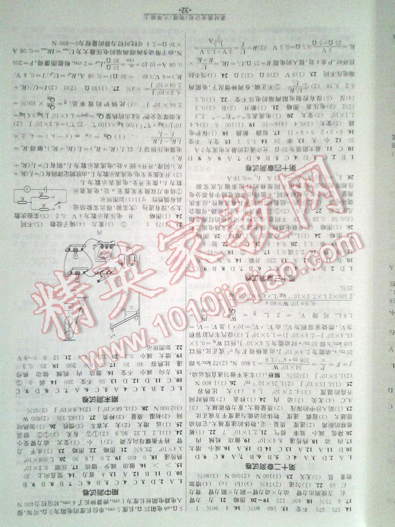 2015年課時提優(yōu)計劃作業(yè)本九年級物理上冊國標(biāo)蘇科版 第20頁